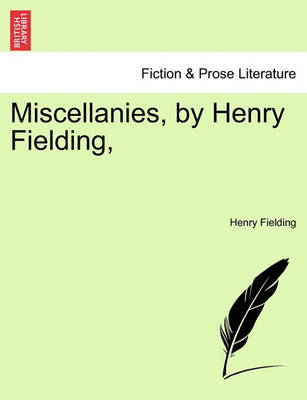 Book cover for Miscellanies, by Henry Fielding,