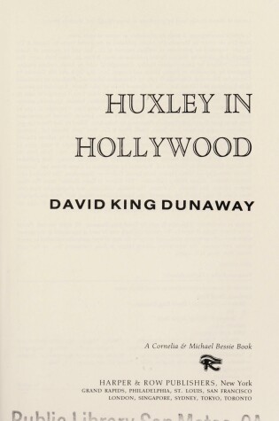 Cover of Huxley in Hollywood