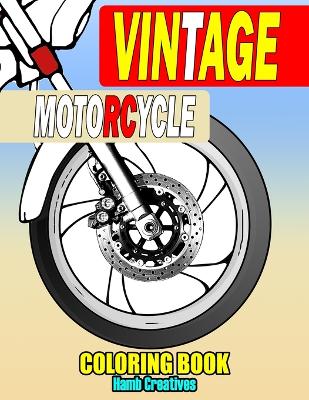 Book cover for Vintage Motorcycle Coloring Book