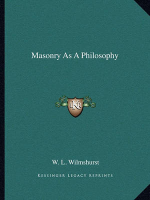 Book cover for Masonry as a Philosophy