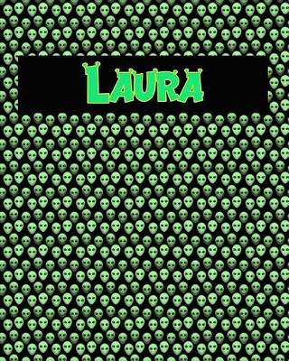 Book cover for 120 Page Handwriting Practice Book with Green Alien Cover Laura