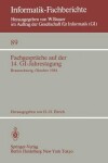 Book cover for Fachgesprache auf der 14. GI-Jahrestagung