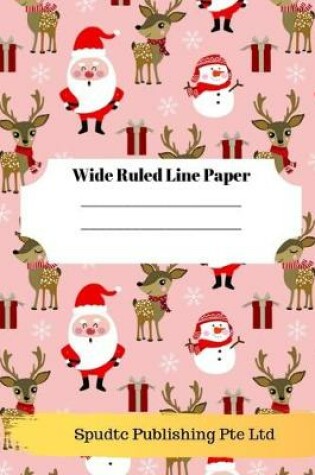 Cover of Cute Reindeer Theme Wide Ruled Line Paper