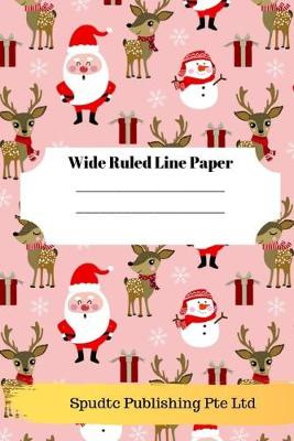 Book cover for Cute Reindeer Theme Wide Ruled Line Paper