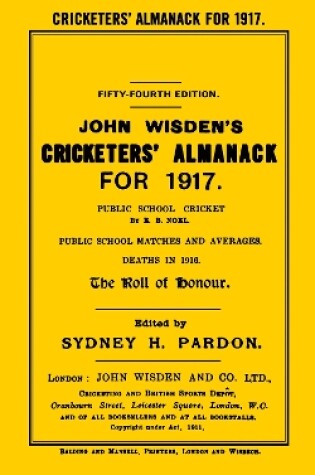 Cover of Wisden Cricketers' Almanack 1917