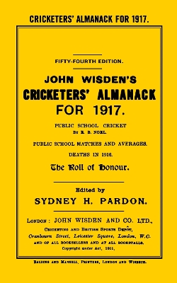 Book cover for Wisden Cricketers' Almanack 1917