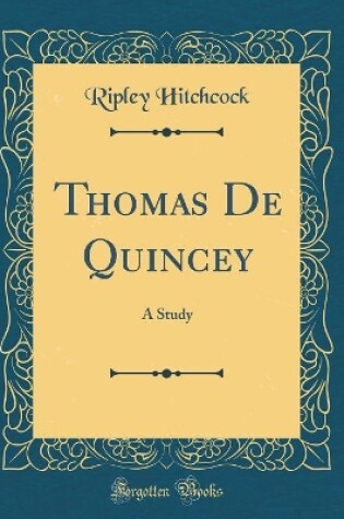 Cover of Thomas de Quincey