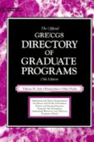 Cover of Official GRE/CGS Directory of Graduate Programs, Vol. D