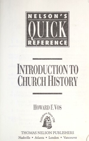 Book cover for Introduction to Church History