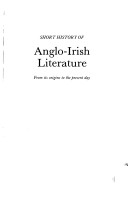 Book cover for Short History of Anglo-Irish Literature