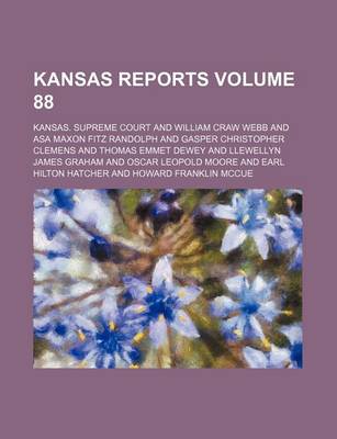 Book cover for Kansas Reports Volume 88