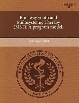 Book cover for Runaway Youth and Multisystemic Therapy (Mst): A Program Model