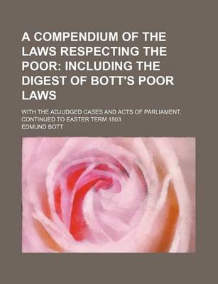 Book cover for A Compendium of the Laws Respecting the Poor; With the Adjudged Cases and Acts of Parliament, Continued to Easter Term 1803