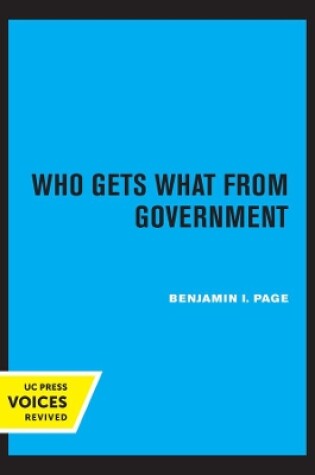 Cover of Who Gets What from Government