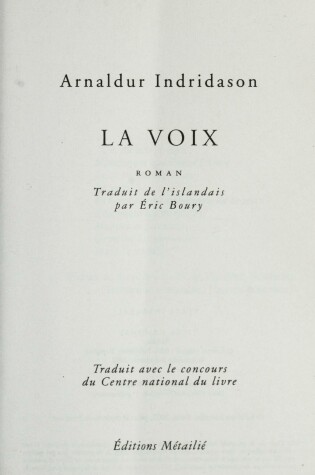 Cover of La voix