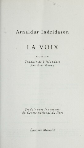 Book cover for La voix