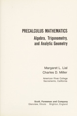 Cover of Precalculus Mathematics