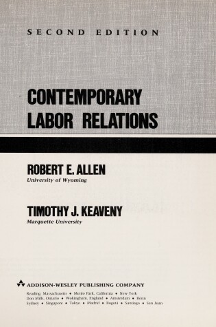 Cover of Conteporary Labour Relations