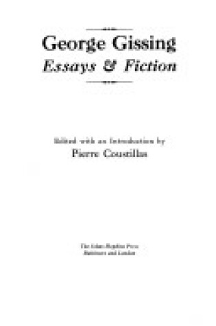 Cover of Essays and Fictions