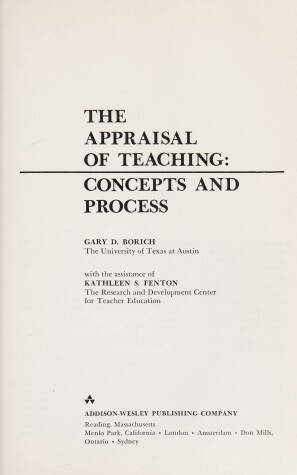 Book cover for Appraisal of Teaching