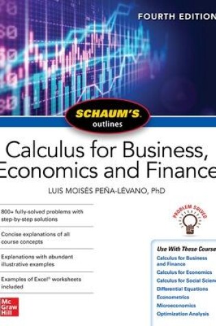 Cover of Schaum's Outline of Calculus for Business, Economics and Finance, Fourth Edition