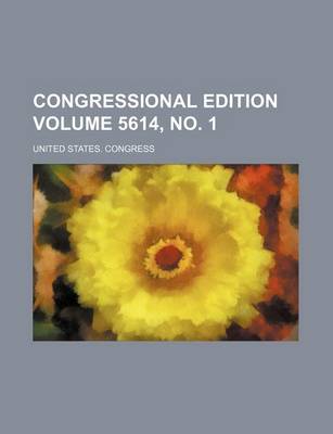 Book cover for Congressional Edition Volume 5614, No. 1