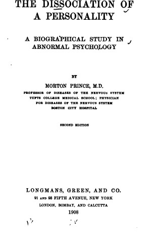 Cover of The Dissociation of a Personality