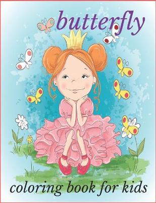 Book cover for butterfly coloring book for kids