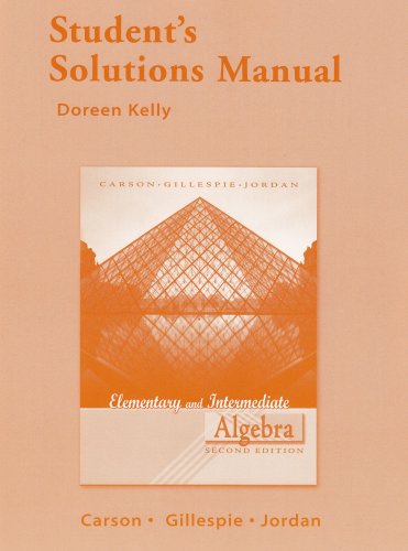 Book cover for Student Solutions Manual for Elementary and Intermediate Algebra