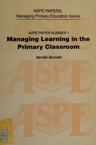 Cover of Managing Learning in the Primary Classroom
