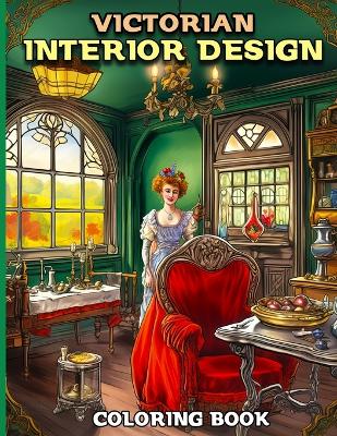 Book cover for Victorian Interior Design Coloring Book