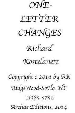 Cover of One Letter Changes