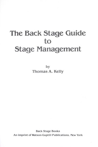 Cover of The Back Stage Guide to Stage Management