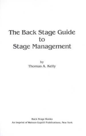 Book cover for The Back Stage Guide to Stage Management