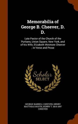 Book cover for Memorabilia of George B. Cheever, D. D.