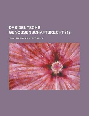 Book cover for Das Deutsche Genossenschaftsrecht (1)