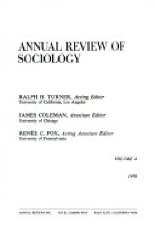 Cover of Annual Review of Sociology