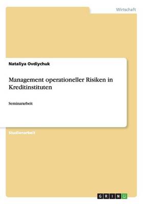 Book cover for Management operationeller Risiken in Kreditinstituten