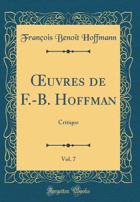 Book cover for Oeuvres de F.-B. Hoffman, Vol. 7