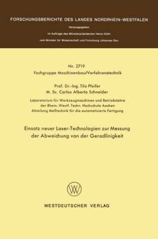 Cover of Einsatz Neuer Laser-Technologien Zur Messung Der Abweichung Von Der Geradlinigkeit