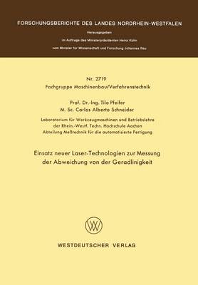 Book cover for Einsatz Neuer Laser-Technologien Zur Messung Der Abweichung Von Der Geradlinigkeit