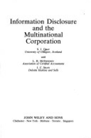 Cover of Information Disclosure and the Multinational Corporation