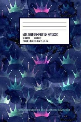 Cover of Blue Crown Sparkle Composition Notebook