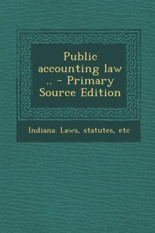 Cover of Public Accounting Law ..