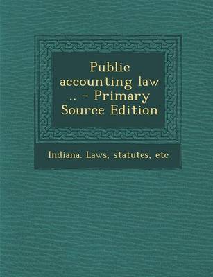 Book cover for Public Accounting Law ..