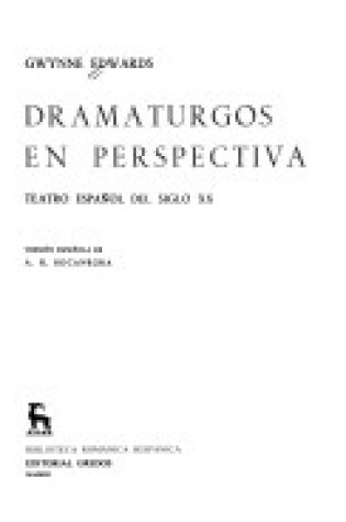 Cover of Dramaturgos En Perspectiva