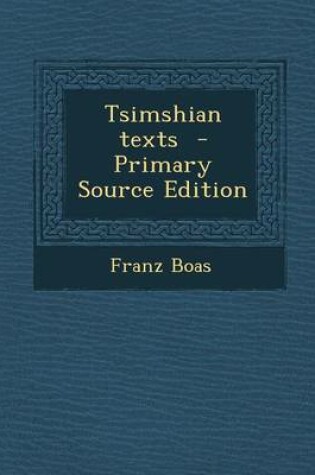 Cover of Tsimshian Texts