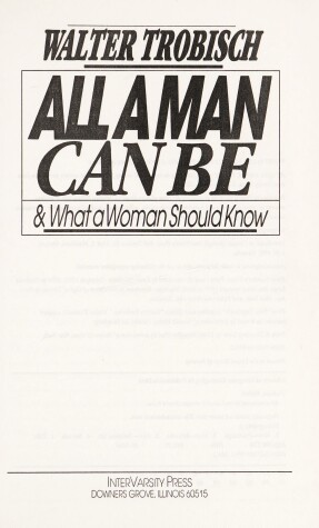 Book cover for All a Man Can Be