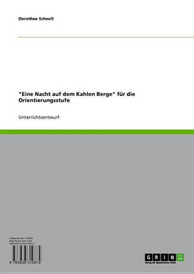 Book cover for Eine Nacht Auf Dem Kahlen Berge Fur Die Orientierungsstufe
