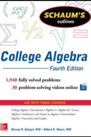 Cover of Schaum's Outline of College Algebra